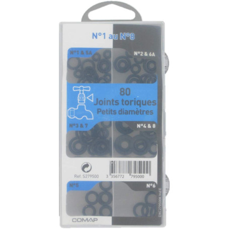 Coffret de 80 Joints Toriques d'Étanchéité pour Robinet - Grands Diamètres
