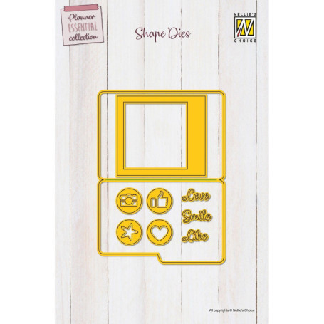 Matrice de Découpe Polaroids Nellie's Choice - 9 Pcs pour Scrapbooking et Décorations