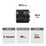 Sony Objectif SEL-28F20 28mm F2.0 pour Monture E - Idéal pour Paysages