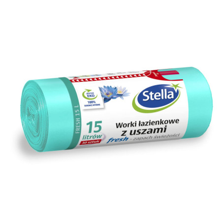 Sacs de Salle de Bain FRESH Stella Pack - 15L avec Parfum Menthe - 30 pièces