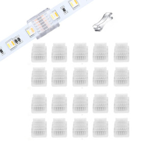 Connecteurs rapides transparents pour bandes LED RGB CCT - Pack de 20