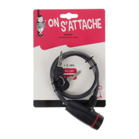 Antivol Spirale 60cm pour Vélo, Moto et Trottinette - Cadenas Sécurisé avec Clés