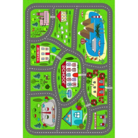 Tapis Enfant Circuit de Voiture Mani Textile - Doux et Antidérapant