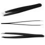 Pince à Épiler Professionnelle en Acier Inoxydable - Noir Mat pour Sourcils et Visage