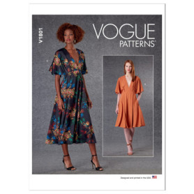 Robe Vogue Patterns V1801ZZ pour Femme - Taille L à XXL avec Poches