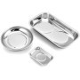 Lot de 3 Plateaux Magnétiques en Acier Inoxydable - QWORK