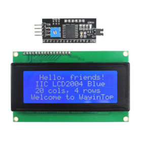 Module LCD 20x4 avec Rétroéclairage Bleu et Adaptateur I2C - WayinTop