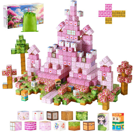 VEVOR Blocs de Construction Magnétiques 100 PCS - Château Princesse pour Enfants