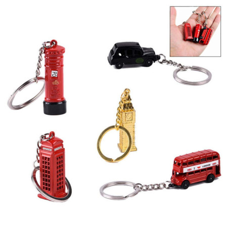 Porte-clés Mignons Londres - Ensemble de 5 Souvenirs en Métal