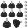 Lot de 8 Patins Réglables en Caoutchouc M8 pour Meubles