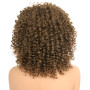 PORSMEER perruque brune courte afro bresilienne Bouclée avec frange pour femmes noires court kinky curly cheveux perruque synthé