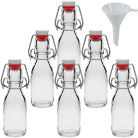 Lot de 6 Bouteilles en Verre avec Bouchon Mécanique - 100 ML