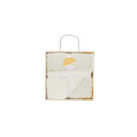 Couverture Douce à Bulles Beige pour Bébé avec Doublure en Sherpa