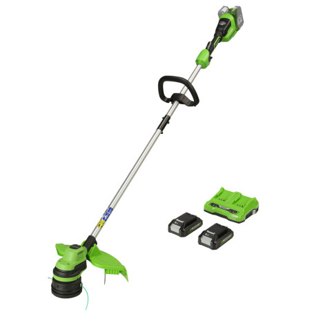 Coupe-bordures Greenworks 2x24V 33cm avec Batteries et Chargeur
