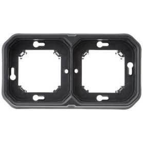 Support Plaque Étanche 2 Postes Plexo Legrand - Montage Horizontal ou Vertical - Anthracite
