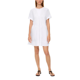 Robe Courte à Volants s.Oliver BLACK LABEL - Blanc - Taille 44 Femme
