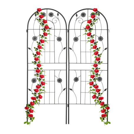 Tuteur à Tomates en Métal Noir - Lot de 2 pour Plantes Grimpantes