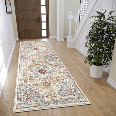 Tapis Oriental Vintage Hanse Home Strozzi - 80 x 240 cm - Beige et Bleu