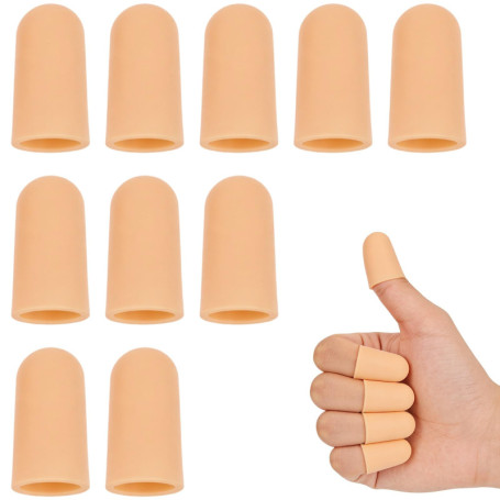 10 Doigtiers en Silicone Kaki - Protection pour Doigts Fissurés et Eczéma