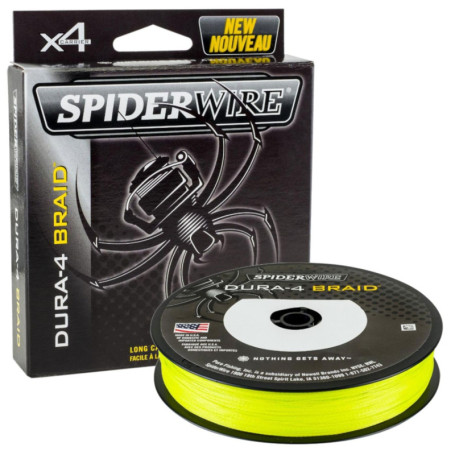Tresse de Pêche Spiderwire Dura 4 Jaune 0.12mm 300m - Ligne Multibrins PE