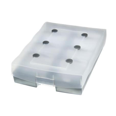 Boîte à cartes de visite VIP XXL - 2200 cartes, gris translucide