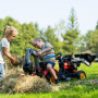 Tractopelle à Pédales Farm Lander Rouge avec Excavatrice et Remorque - Fabriqué en France