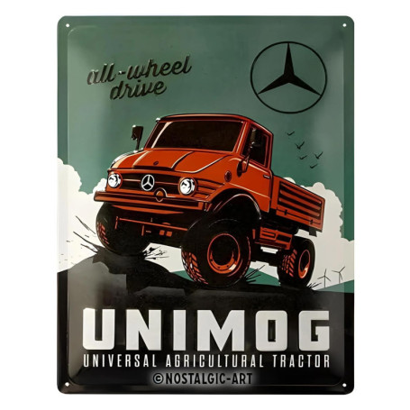 Plaque Métallique Rétro Daimler Truck Unimog - Décoration Vintage 30x40 cm