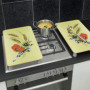 Plaques de Protection en Verre Bleuets - Lot de 2 pour Cuisinière