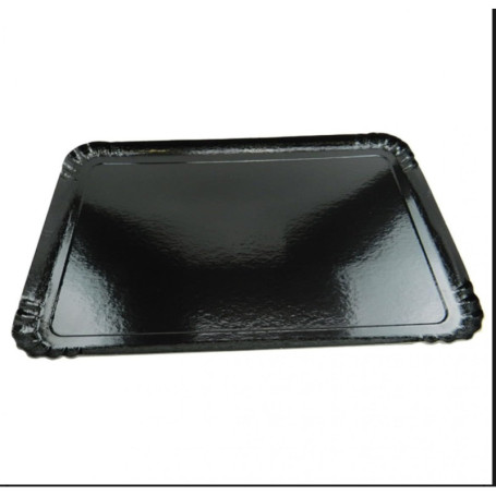 Lot de 25 Plateaux Traiteur Noirs Réutilisables 28x42 cm - Idéal pour Événements