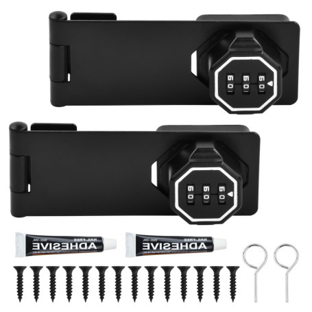 Serrure à Combinaison Lumineuse pour Meubles - 2 Pièces Noir