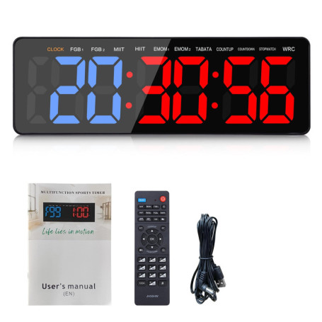 Minuteur Sportif AnExer avec Télécommande et Grand Écran pour Entraînements HIIT et Tabata