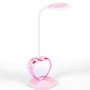 Lampe de Bureau LED Rose Rechargeable avec Port USB et Porte-Stylo