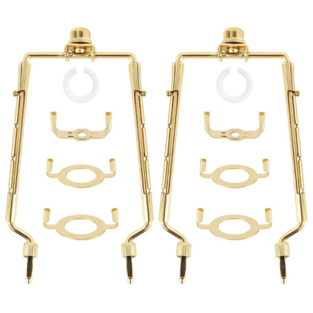 Kit de 2 Abat-Jours Harpe Réglables en Or pour Lampe