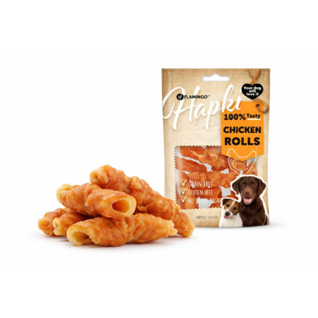 Friandises Hapki Rouleaux au Poulet pour Chien - 85 g, Sans Gluten et Céréales