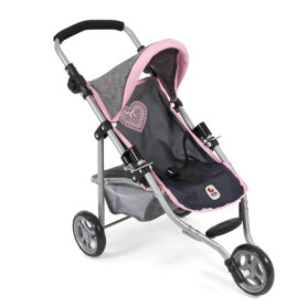 Poussette de Poupée Lola - Jogging Gris Marine pour Enfants