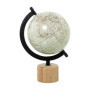 Globe terrestre en métal avec base en bois - 21,5 cm