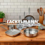 Wok Fackelmann 28 cm en Acier Inoxydable Triply - Cuisson Saine et Durable