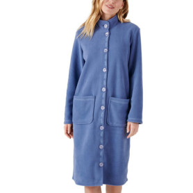Robe de Chambre Thermolactyl en Maille Polaire Femme - Bleu Lavande - Taille S/M