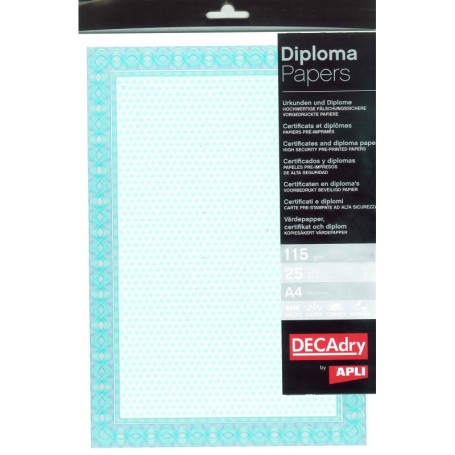 Boîte de 25 Diplômes Hélicoïdaux Apli - Bleu/Turquoise