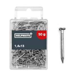 Pointes à tête ronde galvanisées HELPMATE 1,4x13 mm - 50 pièces pour bricolage
