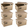 D.RECT KEEP.IT - Lot de 6 Boîtes d'Archives avec Couvercle Séparé en Carton Renforcé