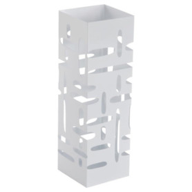 Porte-Parapluie Carré en Métal Ajouré Blanc - DRW
