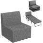 Fauteuil Convertible 1 Place HOMCOM - Chaise Lit Pliant avec Housse Anti-poussière