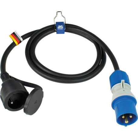 Câble Adaptateur CEE 1,5 m avec Indicateur de Tension pour Camping-Car