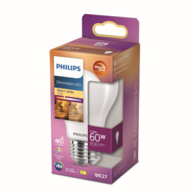 Ampoule LED Philips E27 60W Blanc Chaud Dépolie Compatible Variateur