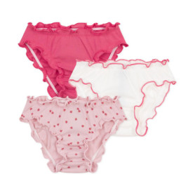 Lot de 3 Culottes Fille en Coton Imprimé Pommes - Petit Bateau