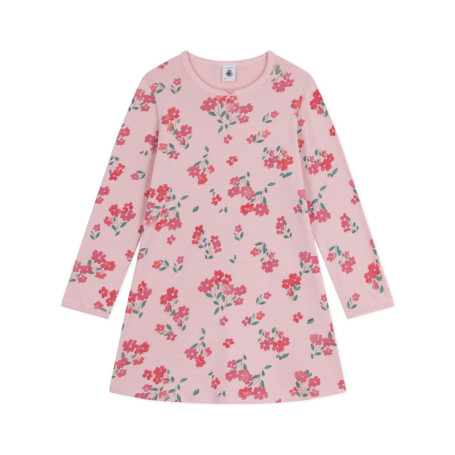 Chemise de Nuit Fille en Coton Imprimé Fleurs - Petit Bateau