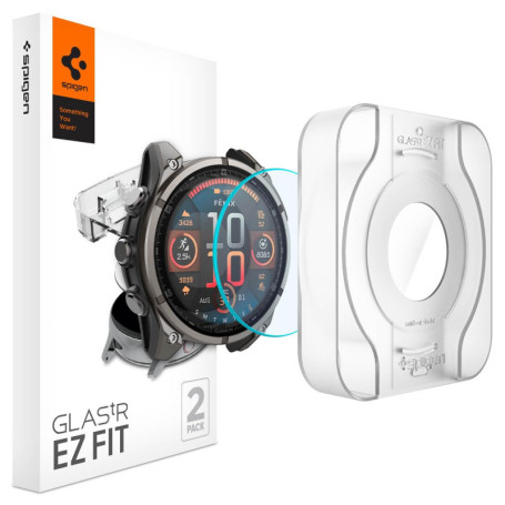 Verre Trempé Spigen Glas.tR EZ Fit pour Garmin fēnix 8 - Kit d'Installation 2 Pièces