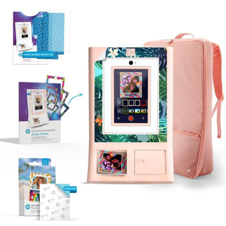 Imprimante Instantanée HP Sprocket Rose avec Accessoires et Papier Zink