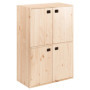 Armoire de Rangement en Bois de Pin avec 4 Portes et Étagères Réglables - Astigarraga Kit Line